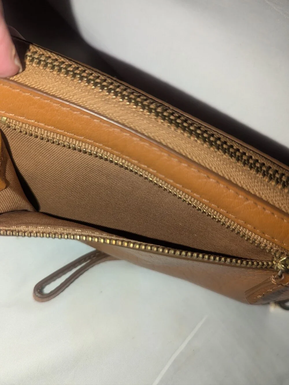 Fossil Abstract  Floral Leather Zip Around Wristlet Wallet